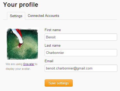User Profile page
